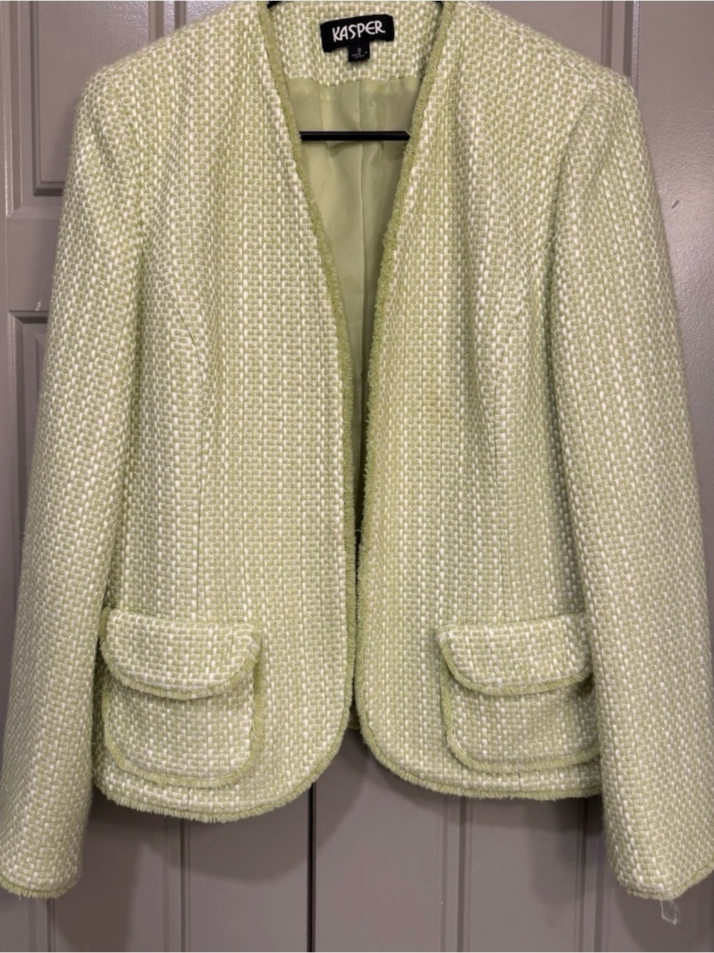 Kasper Women's Light Green Tweed Jacket